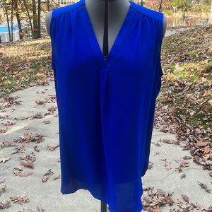 Large blue polyester shirt